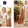 White and Brown Ombre Premium Pure Cotton Embroidered Suit with Printed Lawn Dupatta
