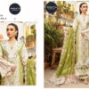 White with Green Ombre Premium Pure Cotton Embroidered Suit with Printed Lawn Dupatta