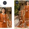 Orange Ombre Premium Pure Cotton Embroidered Suit with Printed Lawn Dupatta