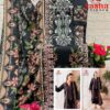 Black and Pink Aasha Designer Pure Cotton Printed Suit with Patch Embroidery & Cotton Dupatta
