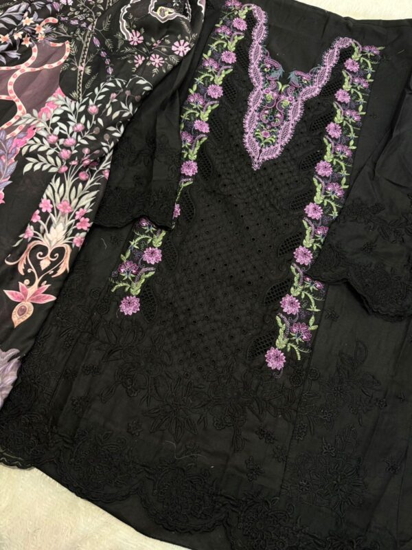 Black Mehboob Tex Ombre Starlet Lawn Collection-26 Pure Cotton Embroidered Suit with Cotton Dupatta