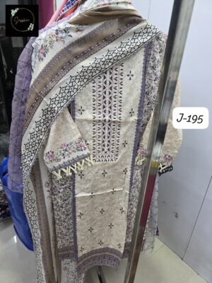 White with Black Readymade Lawn Cotton Suit with Embroidered Cutwork Dupatta