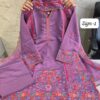 Purple Sapphire Roman Silk Embroidered Readymade Suit with Organza Dupatta