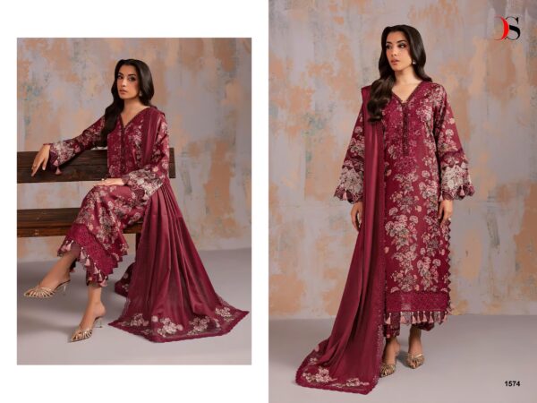 Maroon Premium Viscose Rayon Embroidered Suit Set with Cotton Mal Dupatta