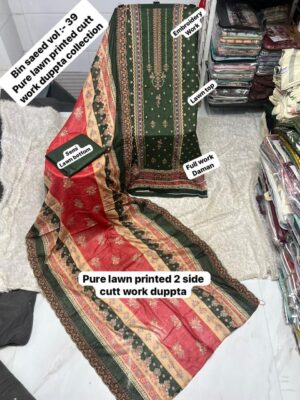 Black BIN SAEED Cutwork Embroidered Lawn Suit 2026