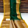 Green and Yellow Exclusive Kora Banarasi Silk Saree with Silk Mark Certification – Rich Pallu Design