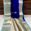 Royal Blue and Teal Blue Exclusive Kora Banarasi Silk Saree with Silk Mark Certification – Rich Pallu Design