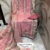 Pink Premium Designer Cotton Suit with Heavy Panel Embroidery & Chiffon