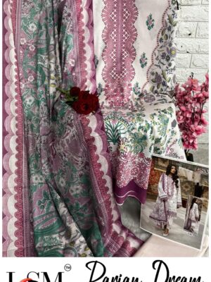 Multicolour Premium Lawn Suit with Cotton Dupatta