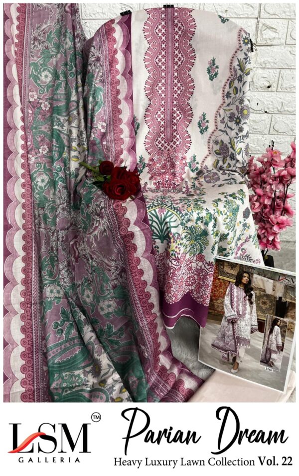Multicolour Premium Lawn Suit with Cotton Dupatta