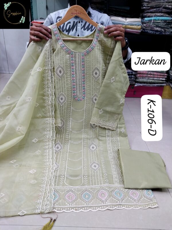 Pista Green Sapphire Party Wear Readymade Pakistani Suit XL – Organza & Georgette Embroidered Collection