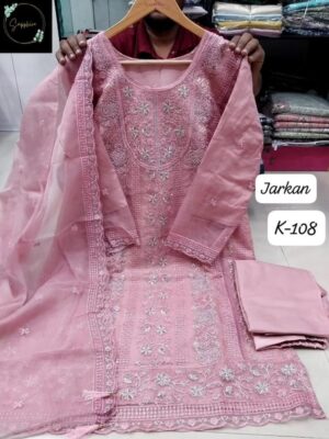 Pink Sapphire Party Wear Readymade Pakistani Suit XL – Organza & Georgette Embroidered Collection