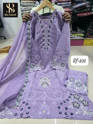 Light Purple Sapphire Party Wear Readymade Pakistani Suit XL – Organza & Georgette Embroidered Collection