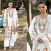White Alif Fashion Pakistani Concept Cotton Embroidered Suit with Chiffon Dupatta