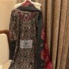Black Readymade Cotton Suit with Printed Pant & Dupatta