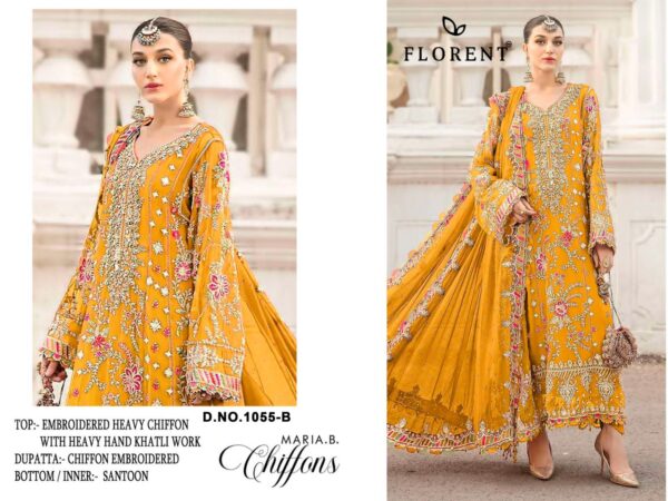 Yellow Heavy Dinting Chiffon with Hand Khatli Embroidery | Ready to Ship
