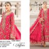 Rani Pink Heavy Dinting Chiffon with Hand Khatli Embroidery | Ready to Ship