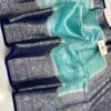 Aqua Blue Pure Raw Mango Silk Saree with Rich Weaving & Contrast Blouse | Silkmark Certified