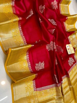 Rani Pink Pure Raw Mango Silk Saree with Rich Weaving & Contrast Blouse | Silkmark Certified