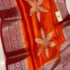 Orange Pure Raw Mango Silk Saree with Rich Weaving & Contrast Blouse | Silkmark Certified