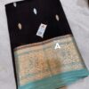Black Exclusive Kora Banarasi Silk Saree with Kalakari Maheen Work | Silkmark Certified