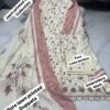 Off- White Pure Jam Cotton Dress Material with Karachi Print Neck Lace Border & Fancy Printed Dupatta