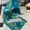 Teal Blue Elegant Embroidered Lawn Suit with Cotton Dupatta