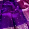 Navy Blue Exclusive Kora Banarasi Silk Saree with Kalakari Maheen Work & Rich Designer Pallu
