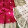 Red with Gold Exclusive Kora Banarasi Silk Saree with Kalakari Maheen Work & Rich Designer Pallu