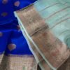 Royal Blue Exclusive Kora Banarasi Silk Saree with Kalakari Maheen Work & Rich Designer Pallu