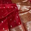 Red with Zari Gold Exclusive Kora Banarasi Silk Saree with Kalakari Maheen Work & Rich Designer Pallu