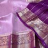 Purple Exclusive Kora Banarasi Silk Saree with Kalakari Maheen Work & Rich Designer Pallu