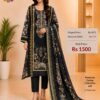 Black Embroidered Lawn Suit with Cotton Dupatta & Trouser