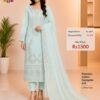 Aqua Blue Designer Cotton, Georgette & Organza Suit Set – Elegant Party Wear Collection