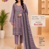 Lavender Ready-Made Printed Cotton Suit Set with Cotton Dupatta