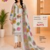 OFF-White with Multicolor Pure Jam Cotton Karachi Print Suit with Cotton Dupatta & Rayon Bottom