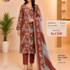 Red Ready-Made Jaam Cotton Embroidered Suit Set with Printed Dupatta