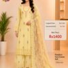 Mustard Yellow Pakistani Style Embroidered Cotton Dress with Embroidered Dupatta