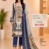 Aqua Blue Cotton Embroidered Suit Set with Digital Cotton Dupatta
