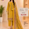 Yellow Cotton Embroidered Suit Set with Digital Cotton Dupatta