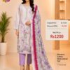 Light Purple Readymade Printed Cotton Suit Set with Cotton Dupatta