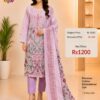 Purple Readymade Printed Cotton Suit Set with Cotton Dupatta