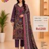 Wine Purple Readymade Printed Cotton Suit Set with Cotton Dupatta