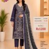 Dusty Purple Readymade Printed Cotton Suit Set with Cotton Dupatta