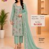 Sea Green Georgette Mirror & Gota Work Semi Stitched Suit Piece with Embroidered Georgette Dupatta