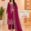 Magenta Georgette Embroidered 3 Piece Suit for Women with Matching Dupatta | Trends Designer