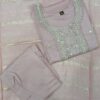 Dusty Pink Readymade Cotton Embroidered 3 Piece Suit for Women with Matching Dupatta | Trends Designer