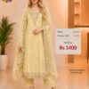 Pastel Yellow Banarasi Georgette Embroidery Readymade Suit for Women by Trends Designer Wear