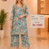 Premium Organza Silk Embroidered Floral Print Readymade Co-Ord Set for Women