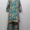 Premium Organza Silk Embroidered Floral Print Readymade Co-Ord Set for Women